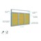 Ghent Enclosed Bulletin Board, 3 Door, Cork, Ill Hdlnr Frm, 3 ft H x 6 ft W, Natural PAKL8 - alternate 2